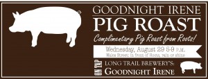 Promo poster for Irene pig roast fundraiser